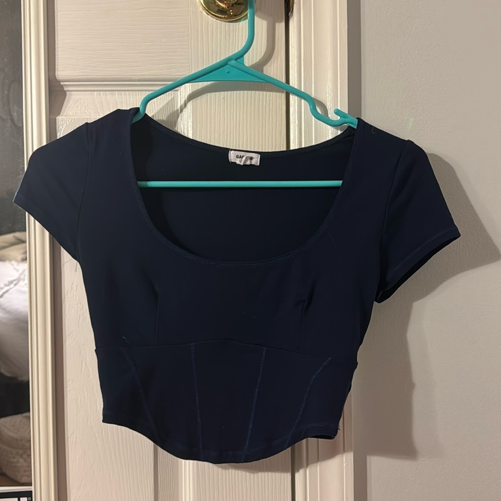 Blue crop top